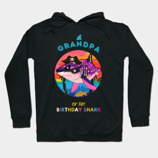 Grandpa of the Shark Birthday Matching Family Hoodie